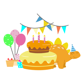 Happy Birthday Dinosaur party cake. happy dino clipart png