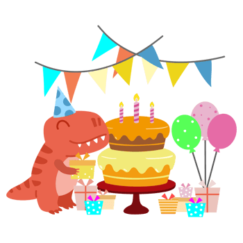 Happy Birthday Dinosaur party cake. happy dino clipart png