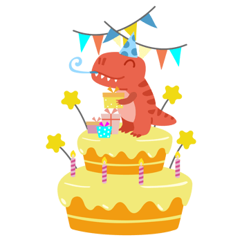 Happy Birthday Dinosaur party cake. happy dino clipart png