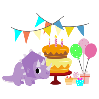 Happy Birthday Dinosaur party cake. happy dino clipart png