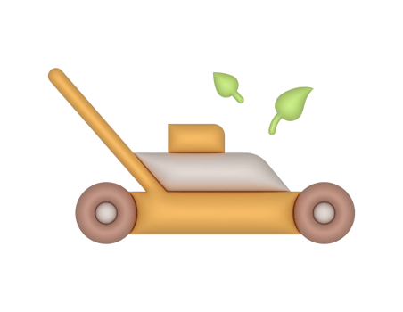 3d Yellow Lawn Mower And Gardening png