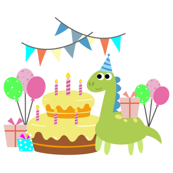 Happy Birthday Dinosaur party cake. happy dino clipart png