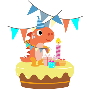 Happy Birthday Dinosaur party cake. happy dino clipart png