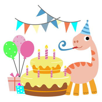Happy Birthday Dinosaur party cake. happy dino clipart png