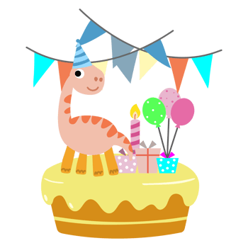 Happy Birthday Dinosaur party cake. happy dino clipart png