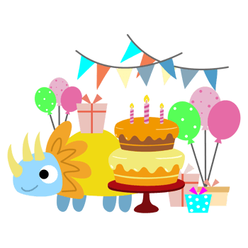 Happy Birthday Dinosaur party cake. happy dino clipart png