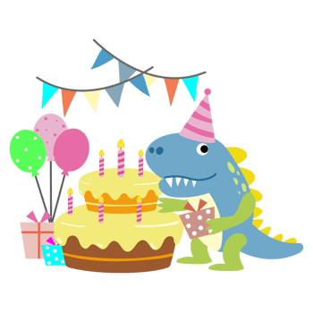 Happy Birthday Dinosaur party cake. happy dino clipart png