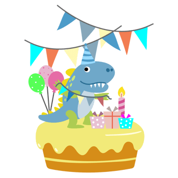 Happy Birthday Dinosaur party cake. happy dino clipart png