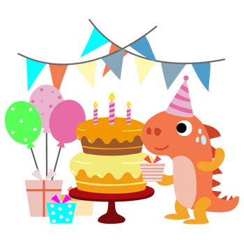 Happy Birthday Dinosaur party cake. happy dino clipart png