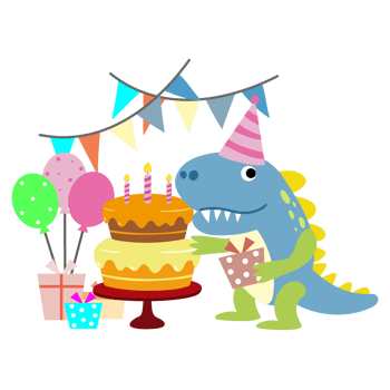 Happy Birthday Dinosaur party cake. happy dino clipart png