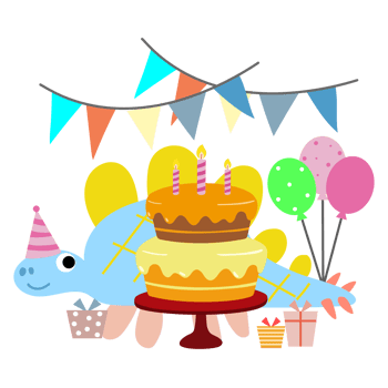 Happy Birthday Dinosaur party cake. happy dino clipart png