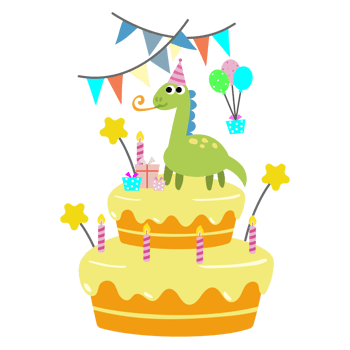 Happy Birthday Dinosaur party cake. happy dino clipart png