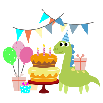 Happy Birthday Dinosaur party cake. happy dino clipart png