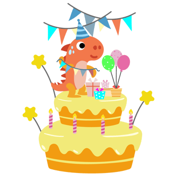 Happy Birthday Dinosaur party cake. happy dino clipart png