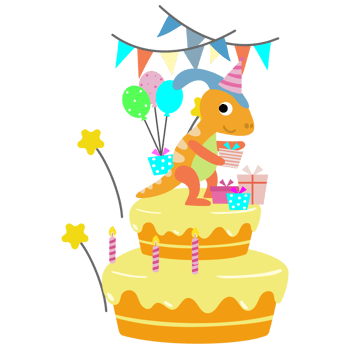 Happy Birthday Dinosaur party cake. happy dino clipart png