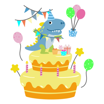 Happy Birthday Dinosaur party cake. happy dino clipart png