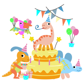 Happy Birthday Dinosaur party cake. happy dino clipart png