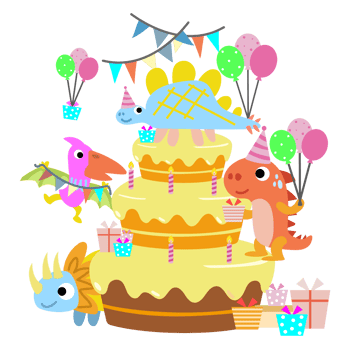 Happy Birthday Dinosaur party cake. happy dino clipart png