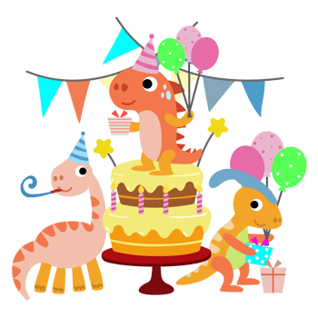 Happy Birthday Dinosaur party cake. happy dino clipart png