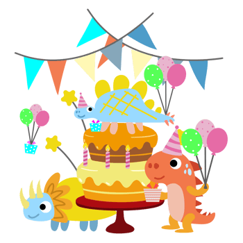 Happy Birthday Dinosaur party cake. happy dino clipart png