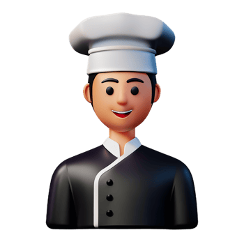 chef 3d face profession avatars illustrations png