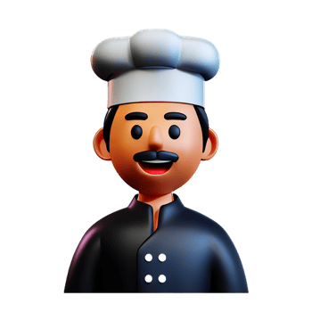 chef 3d face profession avatars illustrations png