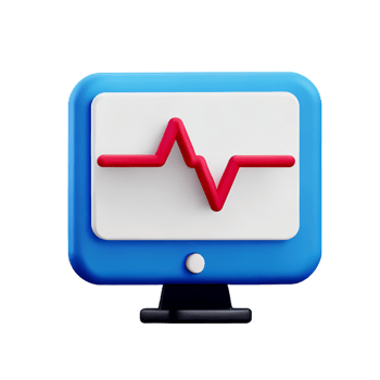 heartbeat monitor 3d medical and healthcare icon png