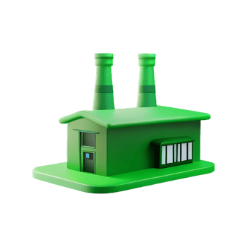 green business factory 3d green energy icon png