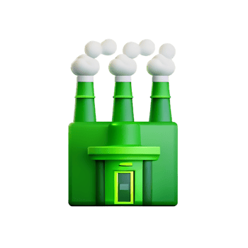 green business factory 3d green energy icon png