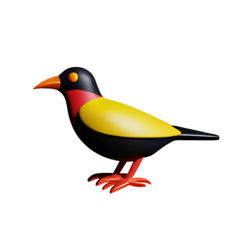 beautiful birds 3d icon illustration png