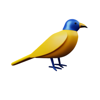 beautiful birds 3d icon illustration png