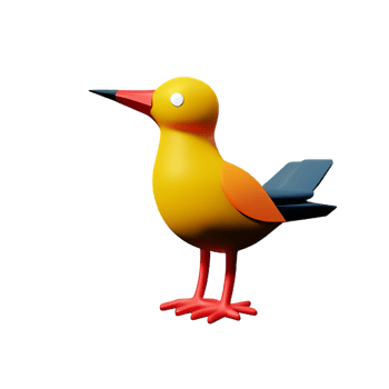 beautiful birds 3d icon illustration png