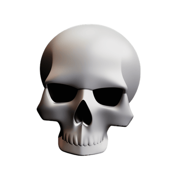 skull 3d icon illustration png