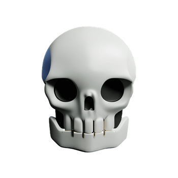 skull 3d icon illustration png