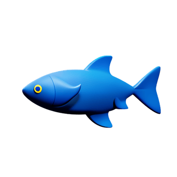 Fish 3d icon illustration png