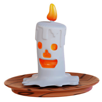 3d illustration of a smiling candle png