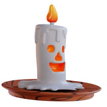 3d illustration of a smiling candle png