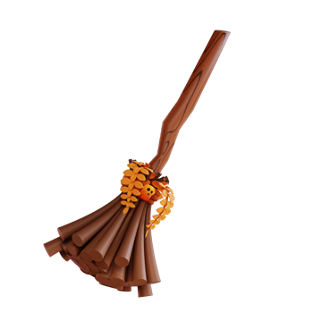 3d illustration of a witch's broomstick png