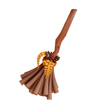 3d illustration of a witch's broomstick png