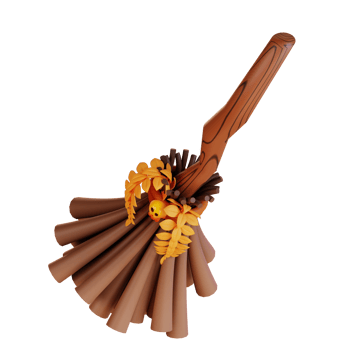 3d illustration of a witch's broomstick png
