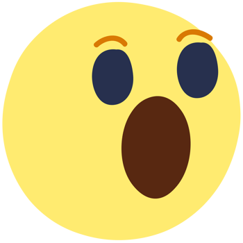 Wow surprised face. Emoji. Cute emoticon isolated on white background. png