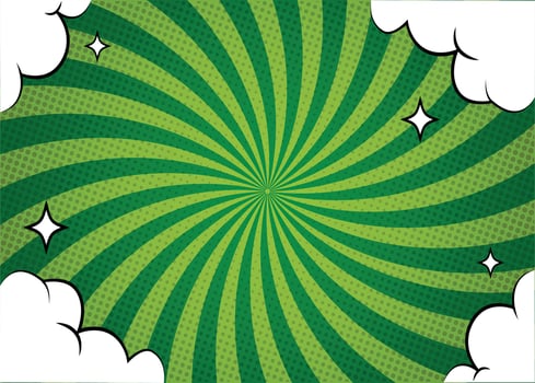 Comic  background. Vector, pop art style. Pop art comic background with cloud and star. Cartoon Vector Illustration