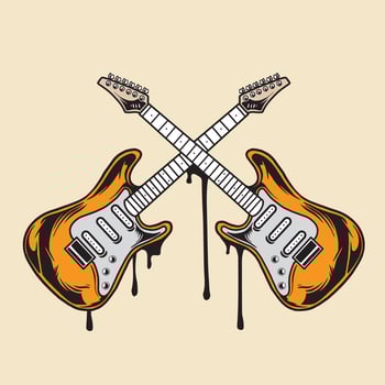 Guitar crossed vector art