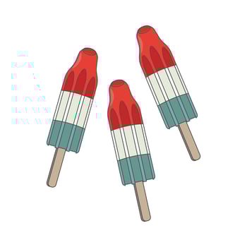 Vintage Popsicle Bomb Pop Cartoon Illustration Logo vector