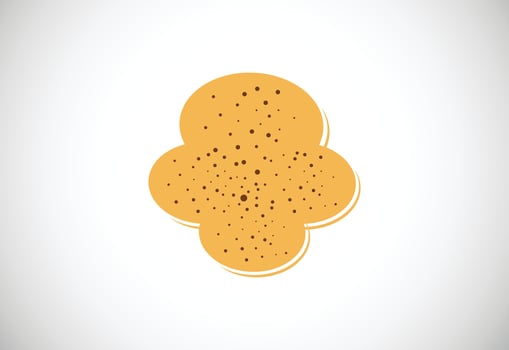 Creative Initial Biscuit, crunch, crispy, snack shape logo design, Vector design template