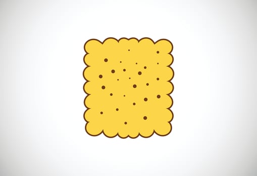 Creative Initial Biscuit, crunch, crispy, snack shape logo design, Vector design template