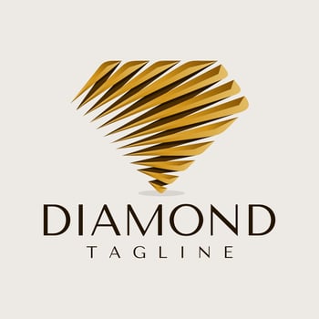 Luxury 3D sharp line diamond jewelry abstract logo design vector