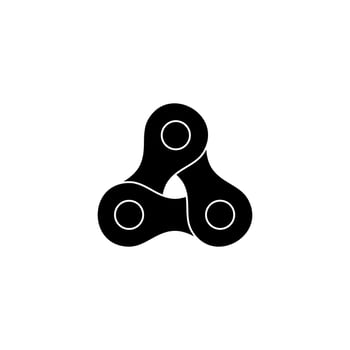 Triangle Shape created from Chain Silhouette for Motorcycle, Bike or Bicycle, Machinery, can use for Art Illustration, Logo Type, Pictogram, Website or Graphic Design Element. vector