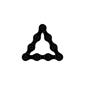 Triangle Shape created from Chain Silhouette for Motorcycle, Bike or Bicycle, Machinery, can use for Art Illustration, Logo Type, Pictogram, Website or Graphic Design Element. vector