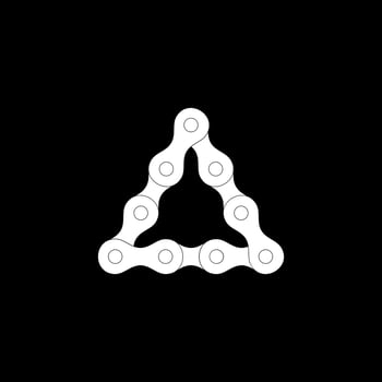 Triangle Shape created from Chain Silhouette for Motorcycle, Bike or Bicycle, Machinery, can use for Art Illustration, Logo Type, Pictogram, Website or Graphic Design Element. vector